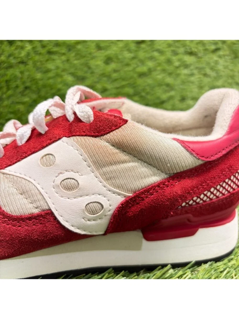Saucony Shadow Original Mens Size 6.5 Red Sand Athletic Running Shoes Sneakers